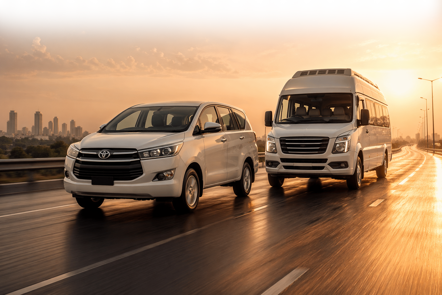 Spectrum Tours premium cab ready for departure in Ahmedabad